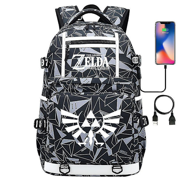 Breath Of The Wild Eye Game Usb-rygsæk - Fans' Cosplay-skoletaske til studerende, Unisex-rejsetaske til bærbar computer 9