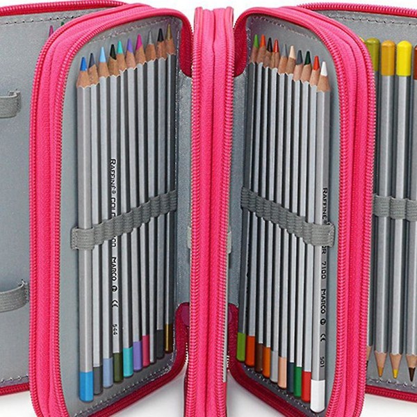 Värikynä, Slots Case 4 kerrosta 4 vetoketjullinen kynäpussi Suuri case Monikerroksinen säilytyslaatikko