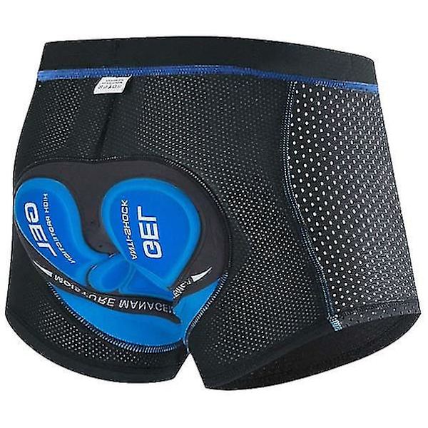 Cykelshorts för män 3d vadderade gel Cykelunderbyxor Andas cykel Cykelunderkläder Cykelkort Blue XS