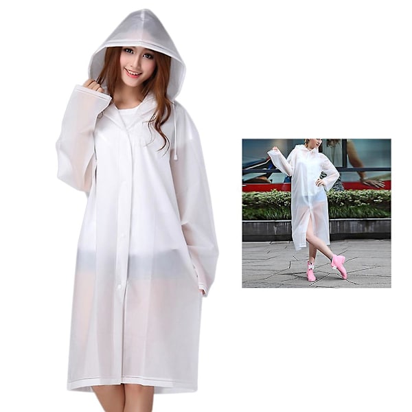 Polsk halvgenomskinlig regnkappa Kvinnor Män Bärbar utomhusresor Regnkläder Vattentät Tjocka Premium Camping Huva Ponchos Plast Cover (xl, W