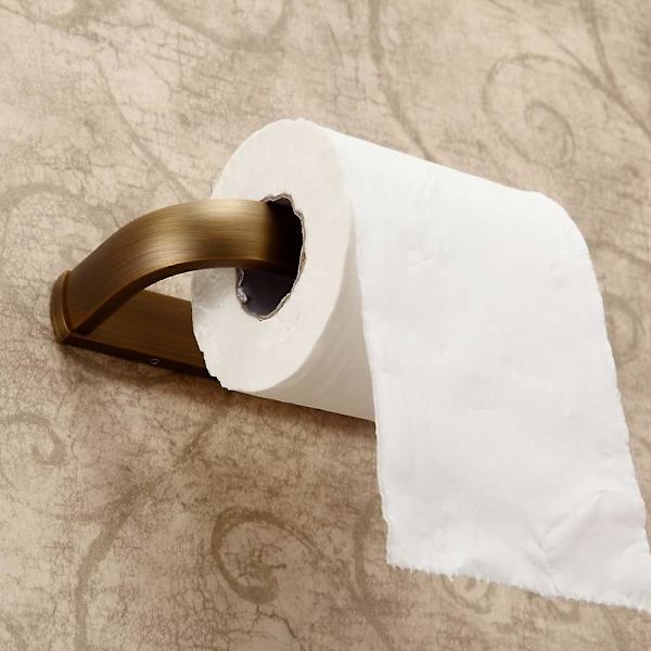 Toalettpapirholder, antikk messing