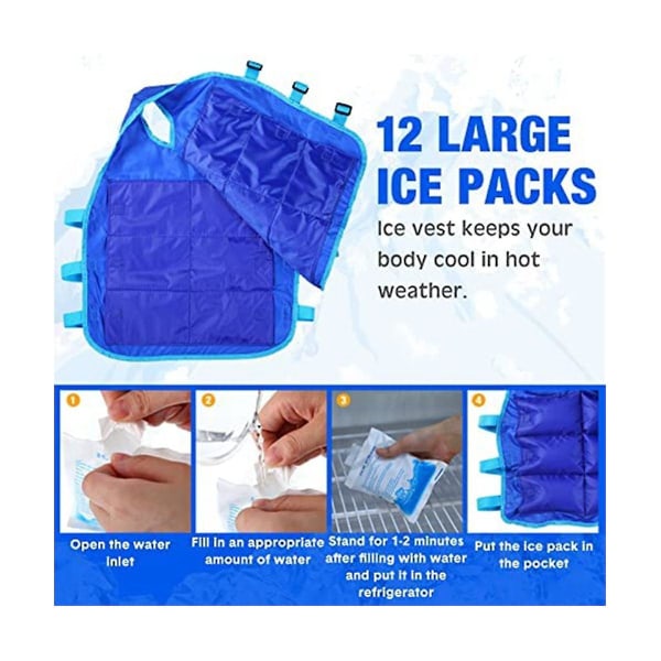 2 kpl jäähdytysliivi 48 kpl jääpakkauksella säädettävä jääliivi miehille naisten kuumalla säällä työskentely Runni