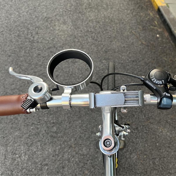 Retro polkupyörän ohjaustangon kahvikuppi alumiiniseoksesta vesikuppipidike Maito teekuppipidike Vedenkeitinteline Ohjaustangon teline - Polkupyörän pullon pidike black 22mm