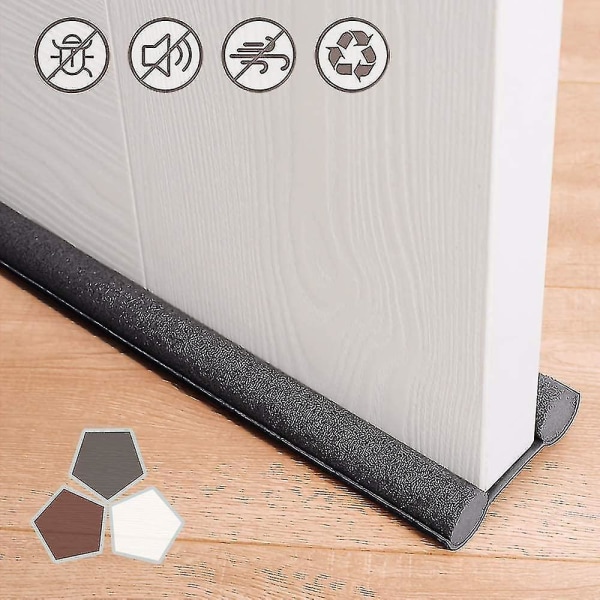 Under dörrens dragpropp 37 tums klippbar och tvättbar, dubbeldörrs dragpropp, energibesparande dörr Väderavisolering Minska buller Window Breeze Blocker White