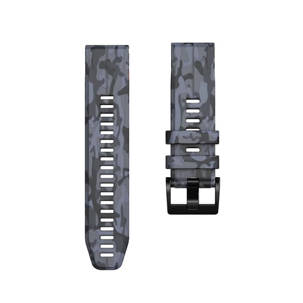 Til Garmin Fenix 7X Camouflage Silikone Urrem Grey