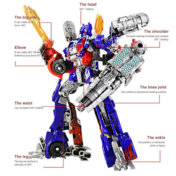 Optimus Warrior - Transformers Leksaksmodell Bil Transformers Optimus Prime Robot Leksaksmodell Led Rörlig