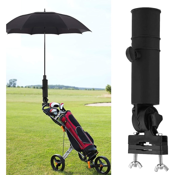 Golfvogn Paraplyholder, Universal Justerbar Golfvogn Paraplystativ Plast Golfvogn, Sort