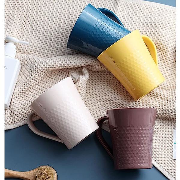 Plastglas, Återanvändbar dryckeskopp, Tandborstkopp, Tandborsthållare för badrum, Badrumsorganisation (beige, 350ML)