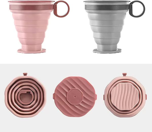 Silikon Hopfällbar Resemugg, Portabel Camping Expandable Drickmugg