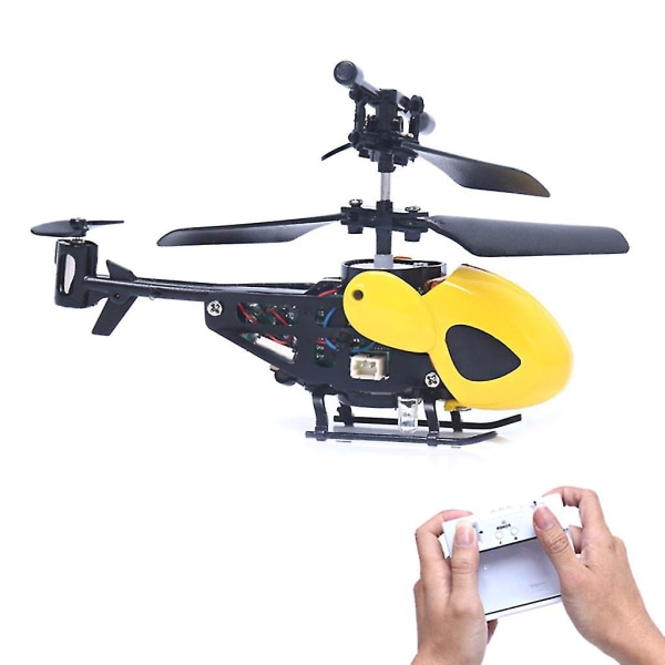 2-kanals Mini Rc Helikopter Radio Fjernkontroll Aircraft Micro 2 Channel Toys Rc Helikoptre Fk Yellow