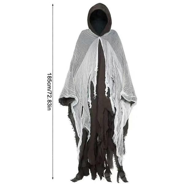 Hætteklædt Kappe Sort Halloween Kostume med Letvægts Polyester til Voksne Unisex