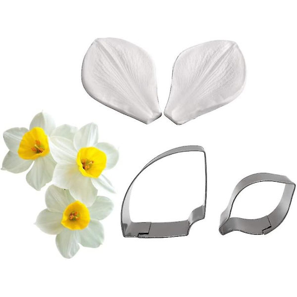 Molds ja -leikkurit Gumpaste narsissin set kakkujen koristeluun - Erinomaiset Daffodil