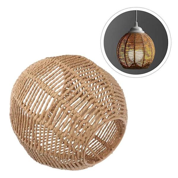 Hjemmebelysning Rattan Lampe Cover Håndlavet Vævet Lysekrone Retro Lampeskærm Homestay Lampeskærm Decora