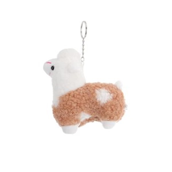 Alpaca- Nyckelring Plysch påsk Lama Plyschhänge Mini Fårdocka Gosedjur Nyckelring för flickor Pojkar Khaki One Size