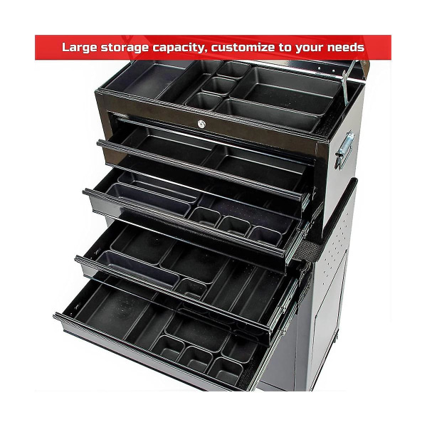 Verktygslåda Organizer och förvaringsfack, Verktygslåda Låda Organizer Bins, Verktygslåda Organizer Tray Divider Black