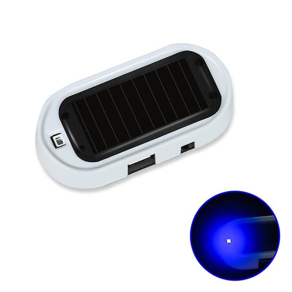 Solcelledrevet bil falsk sikkerhetslys Simulert dummy alarm trådløs advarsel Anti-tyveri Forsiktig Led-lampe Blinkende Imitasjon| | A-02