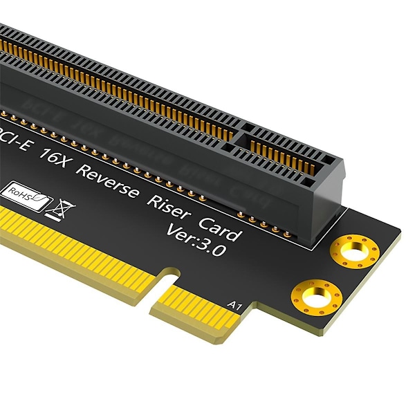 PCI-E 16X 3.0 90 grader omvendt han- til hun-stigningskort til 2U-server (installationsretning mod CPU) Black