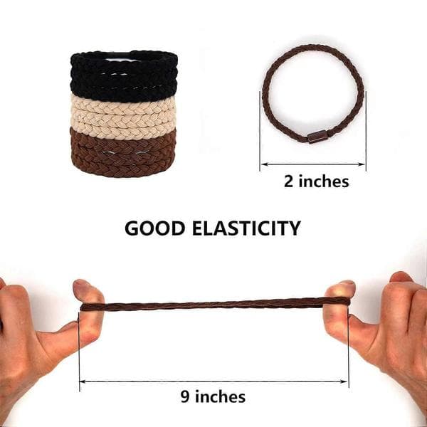 20 stycken flätade hårband för män, för lockigt tjockt långt hår elastiskt