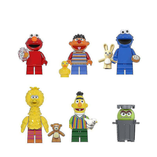 Marske Sesame Street Big Bird Bert Elmoeni børnebyggebloklegetøj