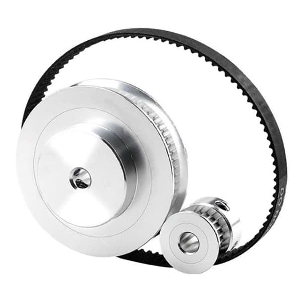 Gt2 Tandremsskive 60 tænder 20 tænder 5 mm reduktion 1:3 Rembredde 6 mm til 3D-printertilbehør-MEINI Silver
