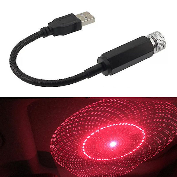 Led-auton katto tähtikirkas ilmapiiri valo USB toimiva projektorilamppu auton kattoon sisustussisustus valon autojen koristeluun tarvikkeet| | Red 04