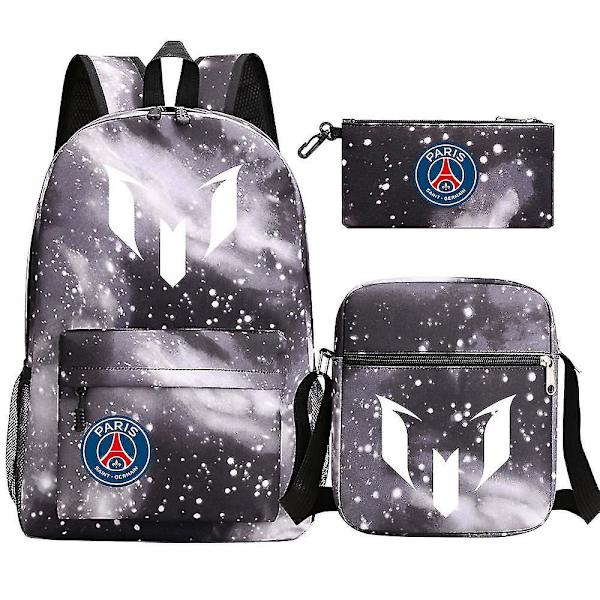 Messi Man-rygsæk - Ideel skoletaske til kvinder, mænd, teenagepiger og drenge - 3 stk Laptop Casual Mochilas. 4