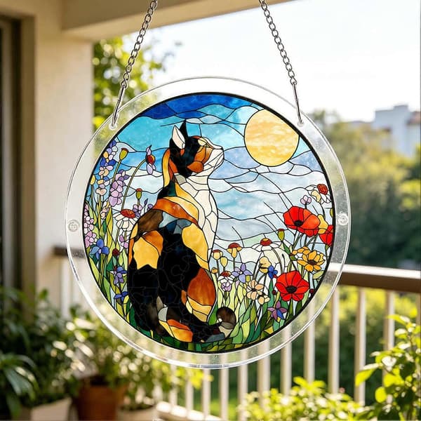 Akrylpuslespill Suncatcher – DIY Stikksagsett – for Vindu og Hage E