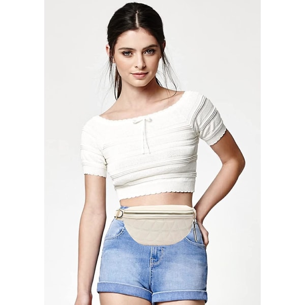 Fanny Pack for kvinner midjepakker med justerbare strapbum-vesker for kvinner Crossbody (a-beige)