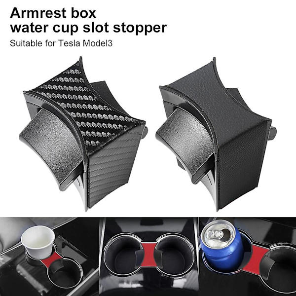 Til Tesla Model 3 Model Y 2022 Center Console Vandkopholder Model3y Interiør Anti-spild og Anti-shake Kopholder - Drikkeholdere Red
