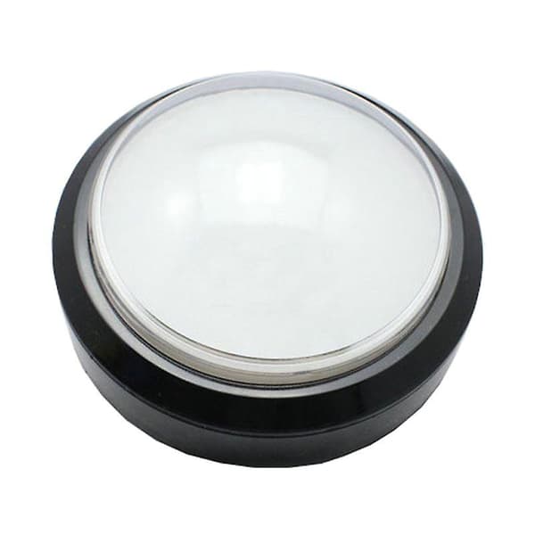 100mm Stor Rund Trykknap LED-belyst med Mikrobryter til DIY Arcade White