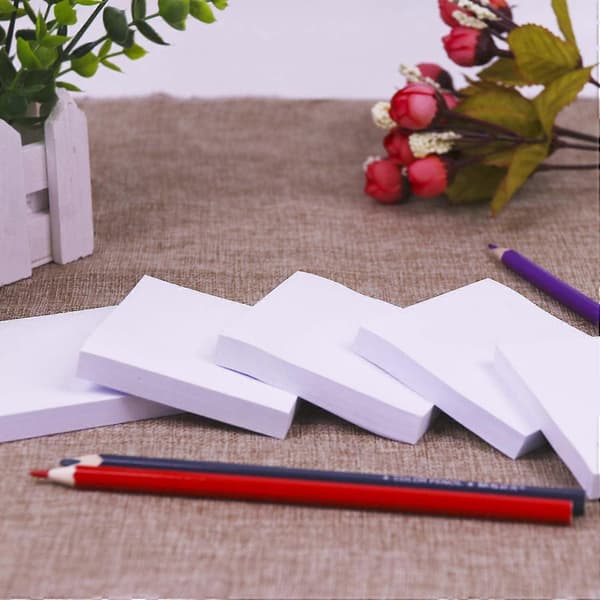 Hvide sticky notes, 6 blokke, 3 x 3 tommer, 100 ark/blok, selvklæbende notesblokke