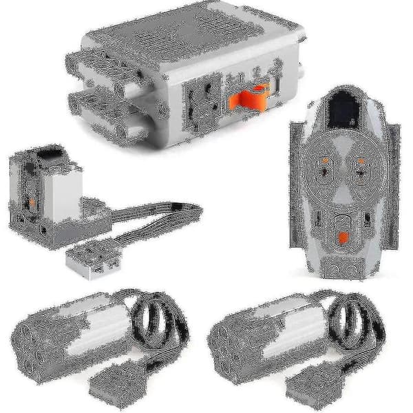 5 st Power Function Motoriserade Block Power Kit 2 Medium Motorer, 1 Batterilåda, 1 Ir Fjärrkontroll, 1
