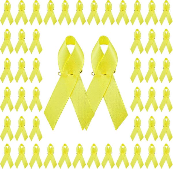 100 nåleforklippede bånd - til brystkræftbevidsthed yellow