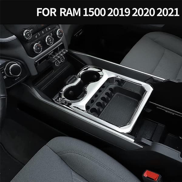 Midtkonsoll armlene koppholder paneldeksel for 2019-2022 Ram 1500 2500 3500, ABS sølv