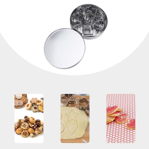 Cookie Cutters Sæt i Rustfrit Stål til Bagning med Stykker Cookie Cutters Sæt