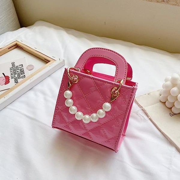 Skinnende Patent Små Piger Crossbody Punge Toddler Top Håndtaske Mini Pailletter Tassel Messenger Skuldertaske til børn