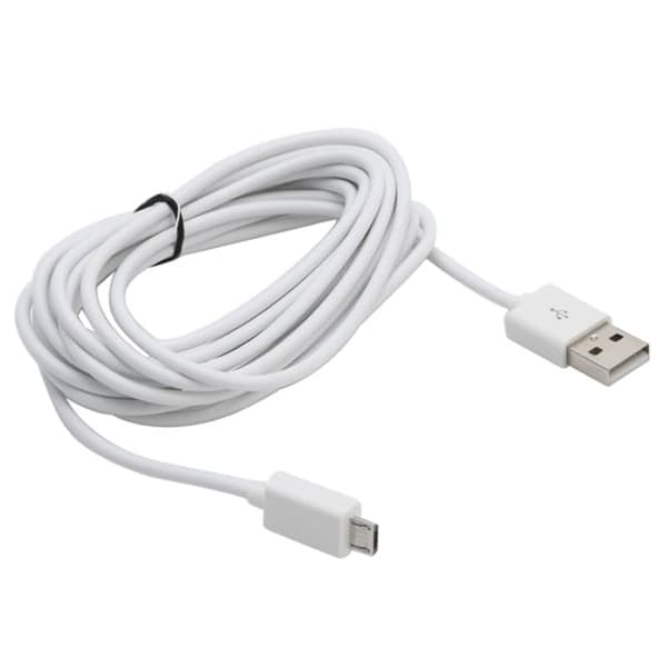 283 cm/9,28 ft Micro USB-strømkabel til PS4-controllere Opladningskabel Linje Micro USB-opladningskabel Sort Sort
