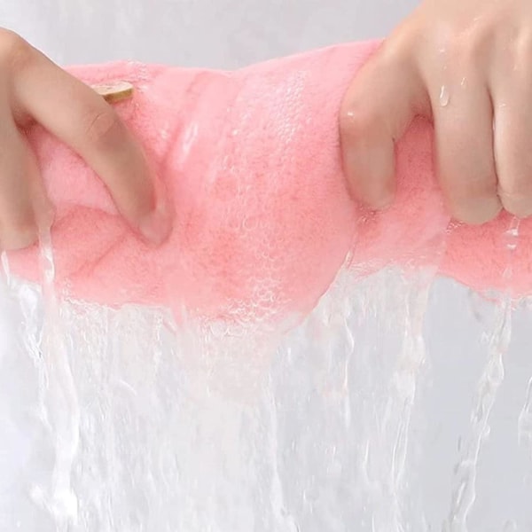Superabsorberende hårhåndklæde | Superabsorberende hårhåndklædeindpakning med knap - nem at bruge mikrofiberhåndklædeindpakning