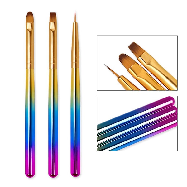 Nagelmålningsborstar Gradient Färg Manikyrverktyg Gör-det-själv-nageltillbehör