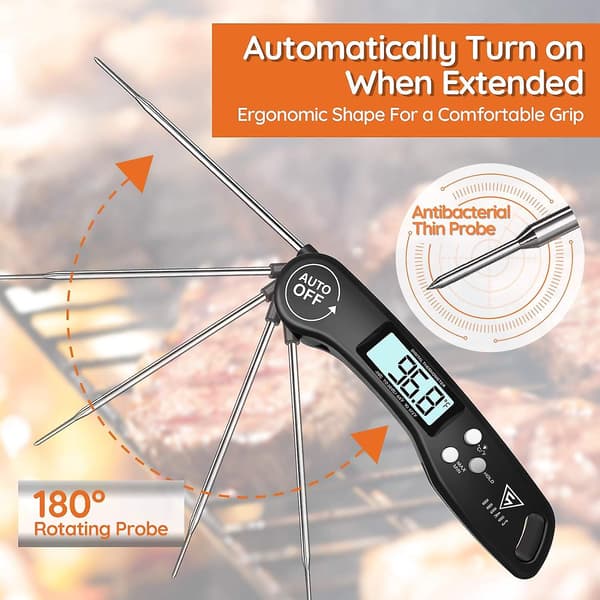 Digital kötttermometer, 3s omedelbar avläsning av mattermometer för matlagning, matlagningstermometer för kalkon, godis, grill, BBQ