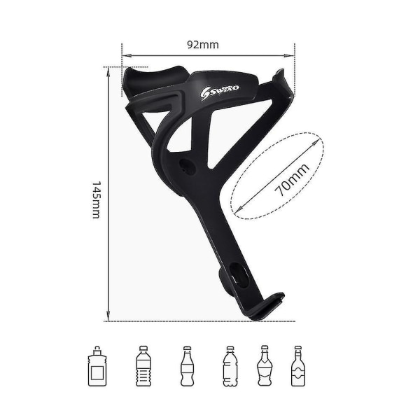 Swtxo Cykelflaskebur, Ultralet flaskebur i ét stykke, sort
