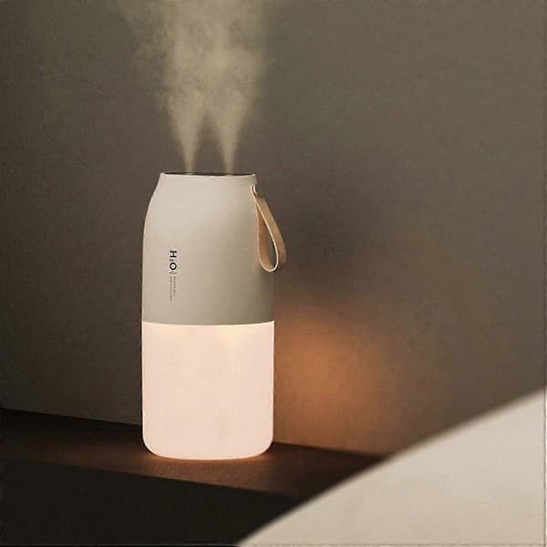 Trådløs luftfukterdiffuser oppladbar dobbel dyse eterisk oljediffuser tåkeprodusent fukter White