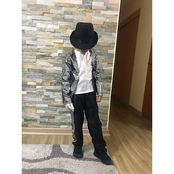 Lasten Michael Jackson Cosplay-asu Supertähti Laulaja Tanssipuvut Purim uudenvuoden juhlamekko Pojat Lapset Tanssimekko D_ia