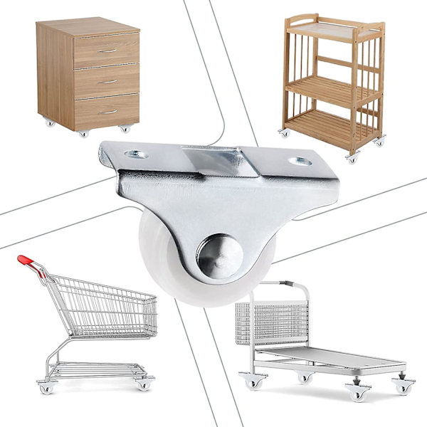 8stk Faste styrehjul 25mm Plastmøbler Erstatning Hjul Orienteringsskuff Hjul1 Tommers Skuff Hjul Høyde 28mm Hvit Pp Plas