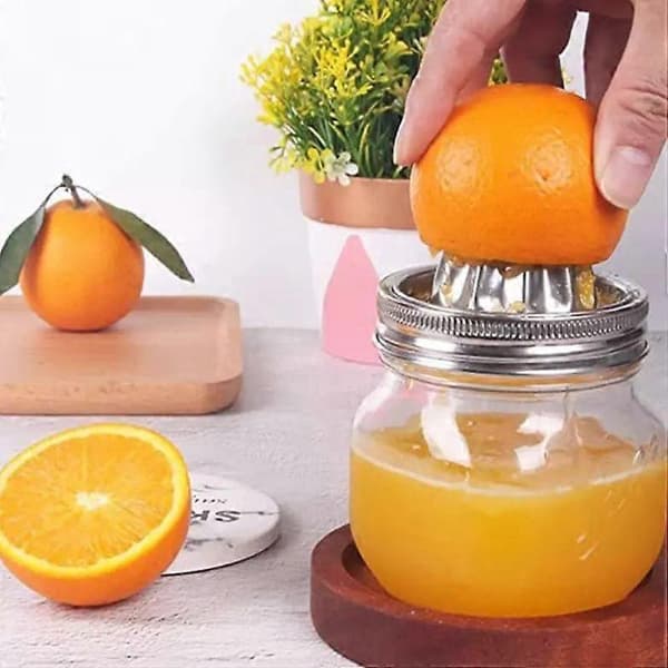 Til Mason Jar Juicer Låg, Juicing Tilbehør, 304 Rustfrit Stål Håndjuicer