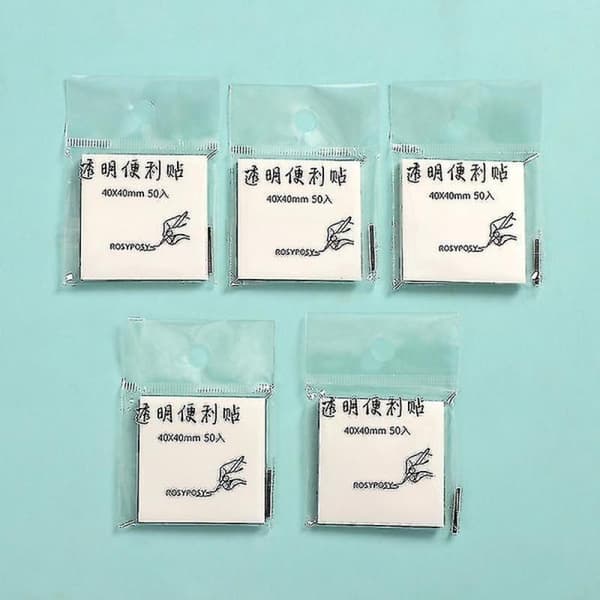 300 stk transparente post-it lapper, 76 x 76 mm transparente selvklebende lapper