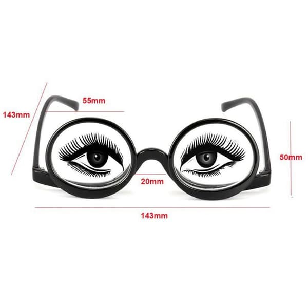 Roterende Forstørrelsesglas Makeupbriller Briller +1.0~+4.0 sort sort black strength 4.0