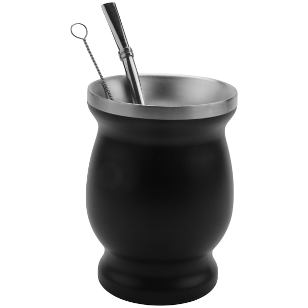 Kaksiseinämäinen ruostumaton teräs Yerba gourd Mate -sarja kahvivesi Mate teekuppi lusikalla
