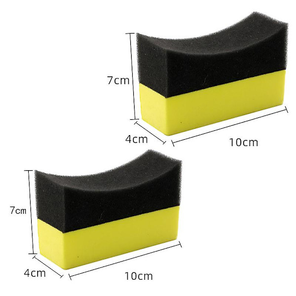 Rengöring Svampborste Bilhjul Däcktvätt Torka Vatten Sug Svampdyna Vax Polering Däckborstar Verktyg Biltvätt 1/2st - Svampar, Dukar &amp; Borsta 10x7x4cm 2Pcs