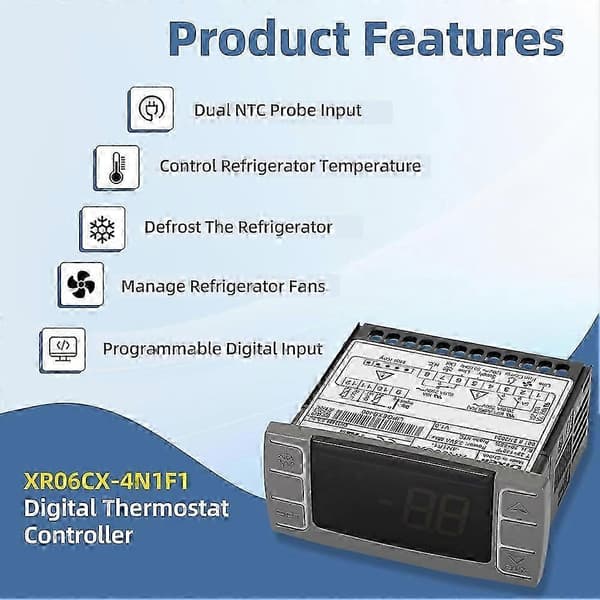 XR06CX-4N1F1 temperaturkontrollere, programmerbar digital termostat med sensorprobe